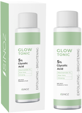 SINOZ Glow ,tonik do twarzy, z 5% kwasem glikolowym, rozświetlający,kompozycja-2