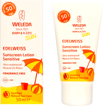 WELEDA Baby & Kids Sun,krem przeciwsłoneczny, SPF 50,kompozycja-2