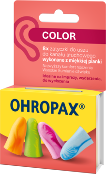 OHROPAX Color ,zatyczki do uszu, z miękkiej pianki,,kompozycja-2