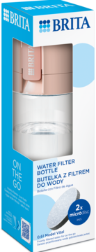 BRITA Vital ,butelka z filtrem do wody, brzoskwiniowa,kompozycja-2