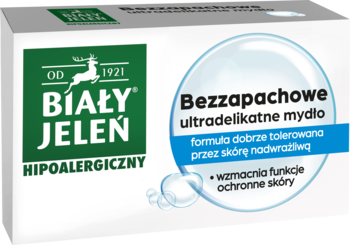BIAŁY JELEŃ Hipoalergiczny ,mydło w kostce, bezzapachowe, ultradelikatne, do skóry wrażliwej,kompozycja-2
