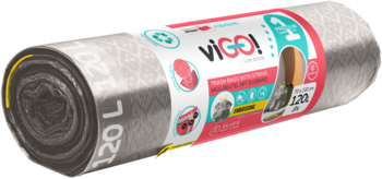 VIGO! 4 Seasons ,worki na śmieci z taśmą, zapachowe, 120L, srebrne,kompozycja-2