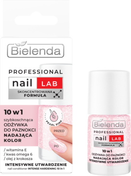 BIELENDA Professional Nail Lab ,odżywka do paznokci, 10w1, Pearl Pink,kompozycja-2