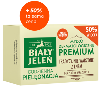 BIAŁY JELEŃ Codzienna Pielęgnacja ,mydło w kostce, dermatologiczne, tradycyjnie warzone z Lnem, do skóry wrażliwej,kompozycja-2