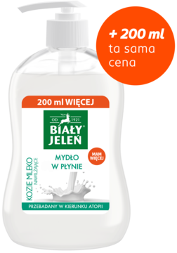 BIAŁY JELEŃ ,mydło w płynie, Nawilżające, Kozie Mleko,kompozycja-2