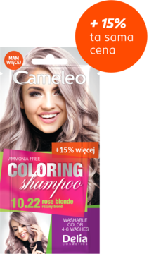 DELIA COSMETICS CAMELEO Coloring Shampoo ,szampon koloryzujący do włosów, nr 10.22 Różany Blond,kompozycja-2