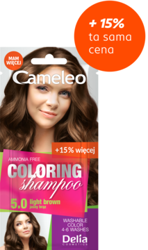 DELIA COSMETICS CAMELEO Coloring Shampoo ,szampon koloryzujący do włosów, nr 5.0 Jasny Brąz,kompozycja-2