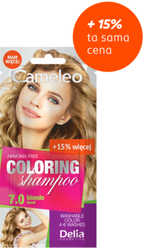 DELIA COSMETICS CAMELEO Coloring Shampoo ,szampon koloryzujący do włosów, nr 7.0 Blond,kompozycja-2