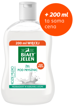 BIAŁY JELEŃ ,żel pod prysznic, Nawilżający, Kozie Mleko,kompozycja-2