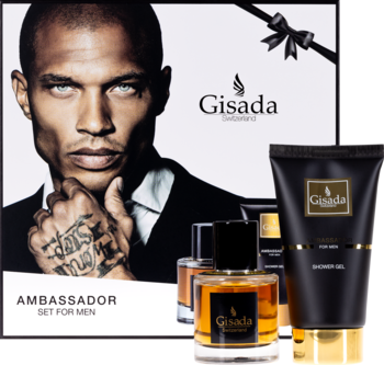 GISADA Ambassador ,zestaw dla mężczyzn, woda perfumowana 50 ml + żel pod prysznic 100 ml,kompozycja-2