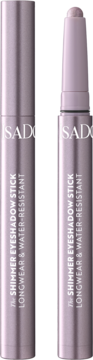 Lawendowy cień IsaDora The Shimmer Stick: jeden z zakrętką, drugi z widoczną perłową końcówką.