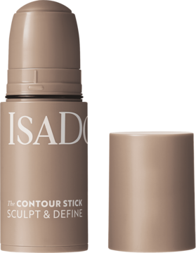 IsaDora kremowy bronzer w sztyfcie Cool Beige, matowe opakowanie, widok z przodu ze zdjętą zakrętką.