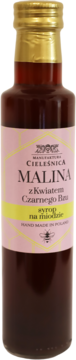 MANUFAKTURA CIELEŚNICA ,syrop na miodzie, Malina z Kwiatem Czarnego Bzu,kompozycja-2