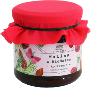 MANUFAKTURA CIELEŚNICA ,konfitura, Malina z Migdałem,kompozycja-2