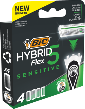 BIC Hybrid 5 Flex,wkłady do maszynki do golenia, 5 ostrzowe, dla mężczyzn, Sensitive,kompozycja-2