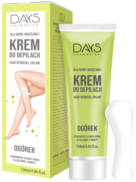 DAYS COSMETICS ,krem do depilacji skóry wrażliwej, Ogórek,kompozycja-2