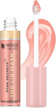 AA WINGS OF COLOR Star Secrets ,maska do ust, pielęgnacyjna, nr 03 Peach Sorbet,kompozycja-2