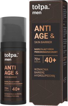 TOŁPA Men Anti Age & Skin Barrier,krem do twarzy dla mężczyzn, nawilżający, przeciwzmarszczkowy, 40+,kompozycja-2