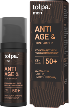 TOŁPA Men Anti Age & Skin Barrier,krem do twarzy dla mężczyzn, wzmacniający, przeciwzmarczszkowy, 50+,kompozycja-2