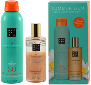 RITUALS... Summer Duo ,zestaw do opalania, mleczko w sprayu SPF30, połyskujący olejek,kompozycja-2