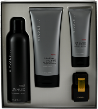 RITUALS... Homme ,zestaw kosmetyków dla mężczyzn M, balsam do ciała, pianka pod prysznic, szampon i żel do mycia ciała 2w1, woda perfumowana,kompozycja-2