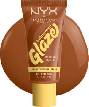NYX PROFESSIONAL MAKEUP Buttermelt Glaze,tint do twarzy, SPF 30, Toffee Butta,kompozycja-2