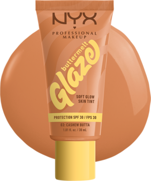 NYX PROFESSIONAL MAKEUP Buttermelt Glaze,tint do twarzy, SPF 30, Cashew Butta,kompozycja-2