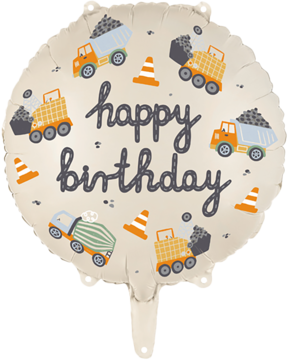 PARTYDECO ,balon foliowy, Pojazdy budowlane, 35 cm,kompozycja-2