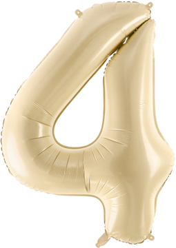 PARTYDECO ,balon foliowy, cyfra 4, beż, 72 cm,kompozycja-2