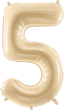 PARTYDECO ,balon foliowy, cyfra 5, beż, 72 cm,kompozycja-2