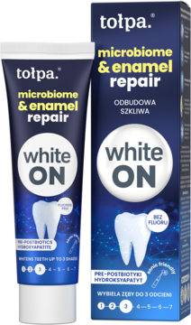 TOŁPA White ON Microbiome & Enamel Repair,pasta do zębów wybielająca, odbudowa szkliwa,kompozycja-2