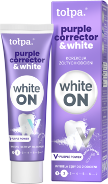 TOŁPA White ON Purple Corrector & White,pasta do zębów, wybielająca,kompozycja-2