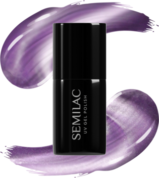 SEMILAC ,lakier hybrydowy, nr 664 Lilac Gloss,kompozycja-2