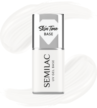 SEMILAC Skin Tone ,baza hybrydowa, kryjąca, Coconut Cream,kompozycja-2