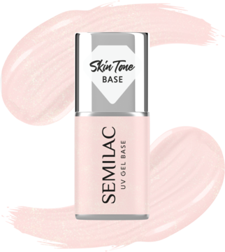 SEMILAC Skin Tone ,baza hybrydowa, kryjąca, Glitter Rose,kompozycja-2