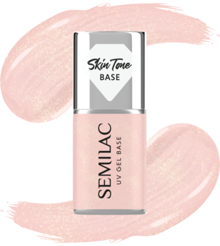 SEMILAC Skin Tone ,baza kryjąca, Glitter Peach,kompozycja-2