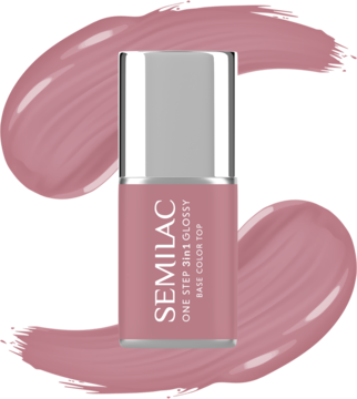SEMILAC One Step 3in1 Glossy ,lakier hybrydowy, 3w1, nr 201 Earth Pink,kompozycja-2