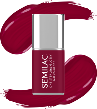 SEMILAC One Step 3in1 Glossy ,lakier hybrydowy, 3w1, nr 570 Dark Raspberry,kompozycja-2