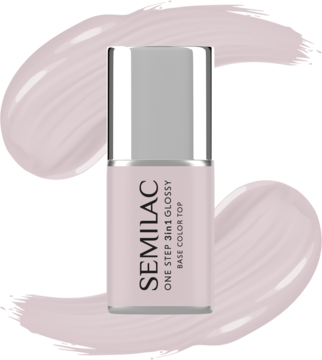 SEMILAC One Step 3in1 Glossy ,lakier hybrydowy, 3w1, nr 610 Barely Pink,kompozycja-2