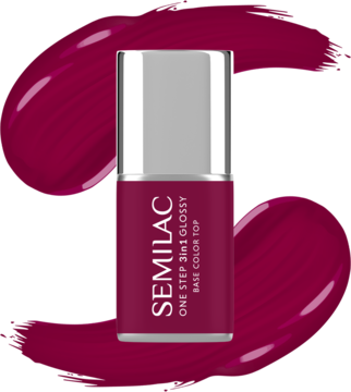 SEMILAC One Step 3in1 Glossy ,lakier hybrydowy, 3w1, nr 775 Plum Wine,kompozycja-2
