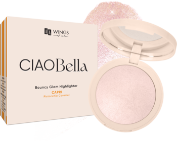 AA WINGS OF COLOR Ciao Bella ,rozświetlacz do twarzy, nr 03 Rose Gold Glow,kompozycja-2