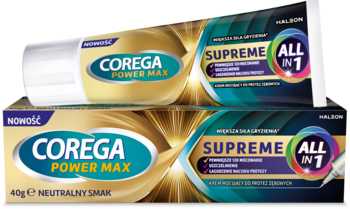 COREGA Supreme All in 1,krem mocujący do protez, neutralny smak,kompozycja-2