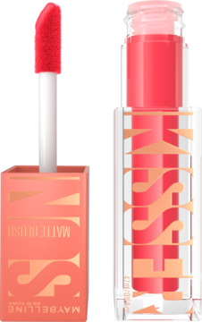 Maybelline Sunkisser płynny róż Pink Mirage. Widok produktu z otwartym aplikatorem, matowe wykończenie.