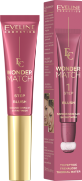 EVELINE COSMETICS Wonder Match ,róż do policzków, kremowy, nr 01,kompozycja-2