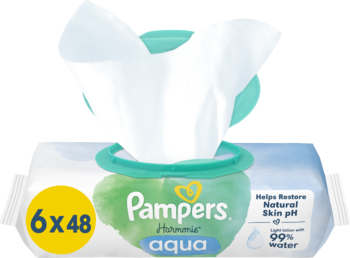 PAMPERS Harmonie Aqua,chusteczki nawilżane,kompozycja-2