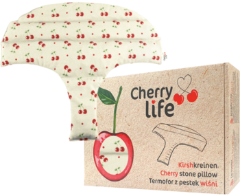 CHERRY LIFE ,termofor z pestek wiśni, menstruacyjny, Wiśniowe drzewko, ecru wisienki,kompozycja-2