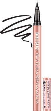 Brush UP! Black Eyeliner w pisaku, miedziana obudowa, precyzyjna końcówka, widoczna czarna kreska.