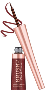 BRUSH UP! Chic & Charm ,eyeliner brokatowy, nr 02 Brown,kompozycja-2