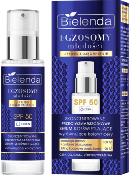 BIELENDA Egzosomy młodości ,serum do twarzy, przeciwzmarszczkowe, rozświetlające, SPF 50, na dzień,kompozycja-2