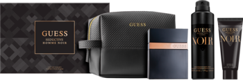 GUESS Seductive Noir,zestaw dla mężczyzn, woda toaletowa 100 ml +żel pod prysznic 100 ml + dezodorant perfumowany 226 ml + kosmetyczka,kompozycja-2
